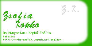 zsofia kopko business card