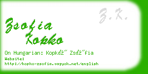 zsofia kopko business card